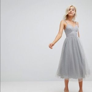 New Look Sparkle Mesh Midi Dress